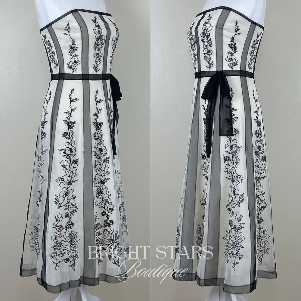 Rare Black and White Lace Strapless Dress ASO Charmed Piper Phoebe Halliwell - Picture 6 of 11